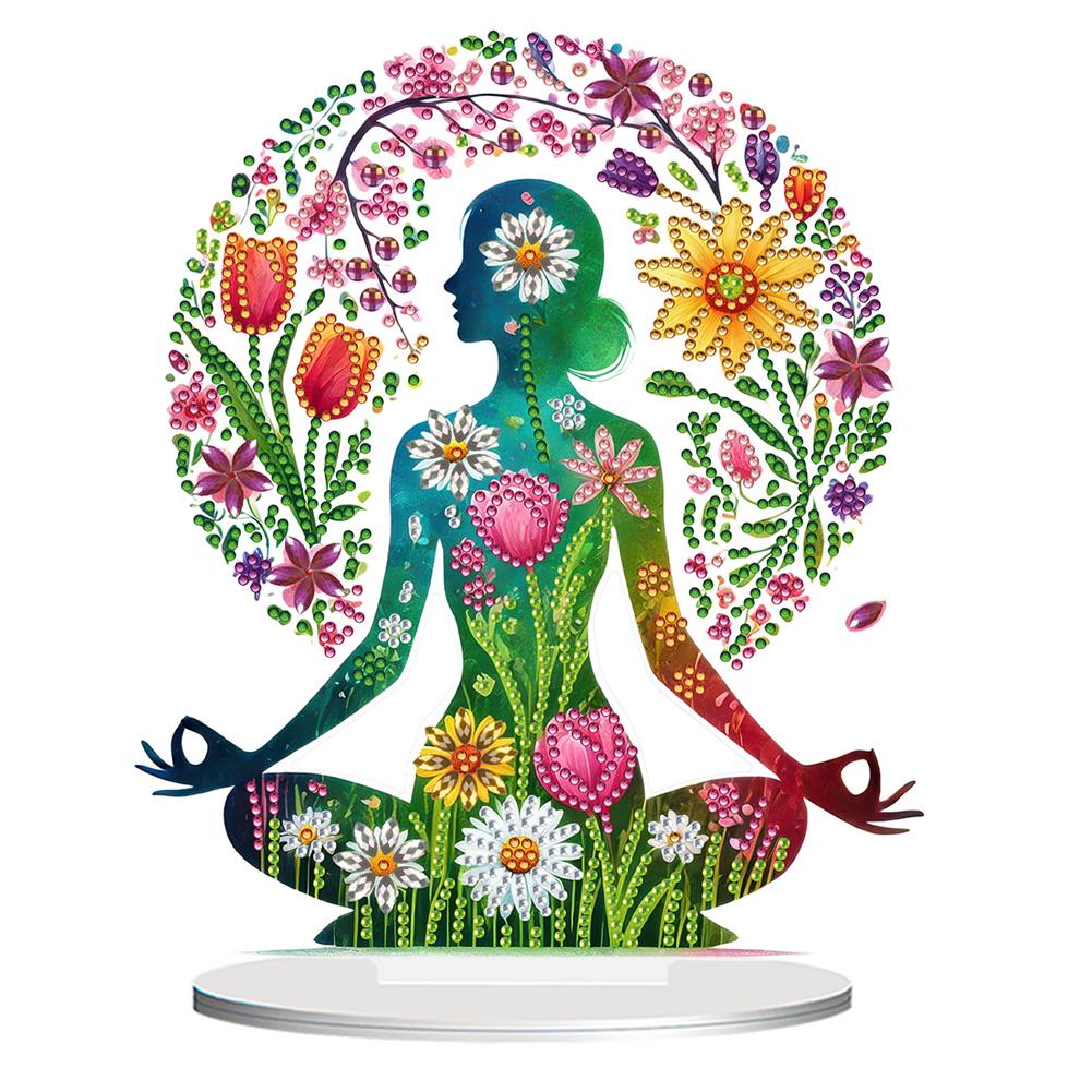 

2D Плоская Девушка для Йоги DIY Набор для Алмазной Живописи Настольные Украшения 5D DIY Алмазная Живопись Настольные Украшения Украшение Стола для Спальни