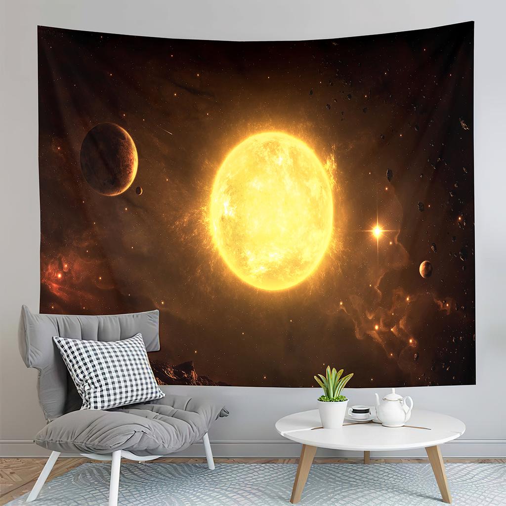 Galaxy Tapestry Mysterious Planet Tapestry Psychedelic Outer Space Tapestry Home Living Room Bedroom Dorm Decor Background Cloth