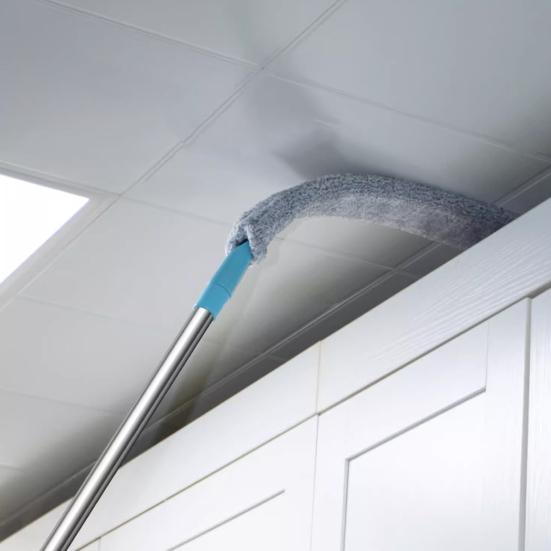 Retractable Gap Dust Cleaning Tool with 2 Microfiber Clothes Long Handle Flat Duster Flexible Dusting Accessory