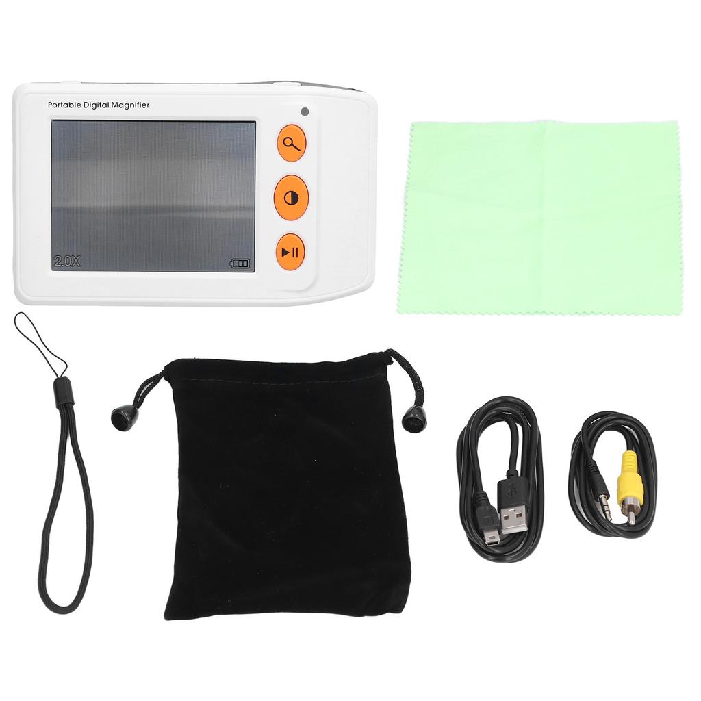 3.5in Portable Video Digital Magnifier 2X‑25X Zoom Electronic Reading Aid with 8 Color Modes for