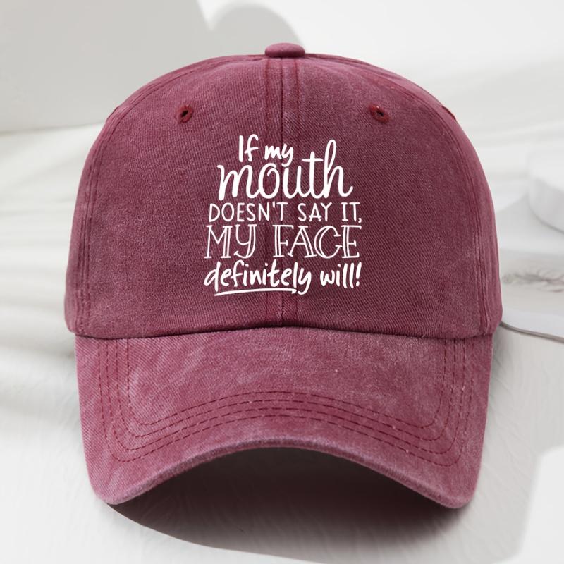 Unisex Printed IF MY Mouth Soft Top Baseball Cap Retro Fashion Outdoor Cap Adjustable
