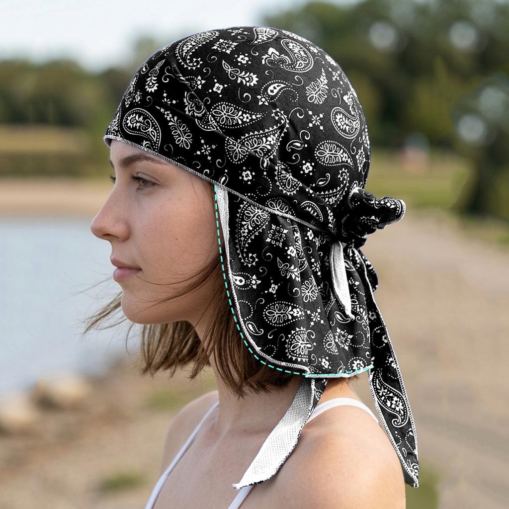 Unisex Sommer Atmungsaktiver Pullover Sonnenschutzmütze Blumenmuster Kopftuch Outdoor Sport Bandana Helm-Innenfutter
