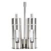 Oil and Vinegar Cruets 80ml Stainless Steel Olive Oil Dispenser Bottle Set with Base Stand