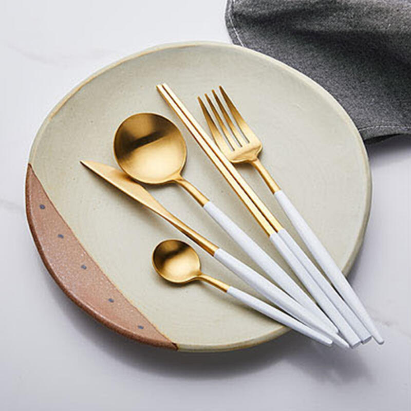 Orista Cutlery Modern White Dinner Spoon Set
