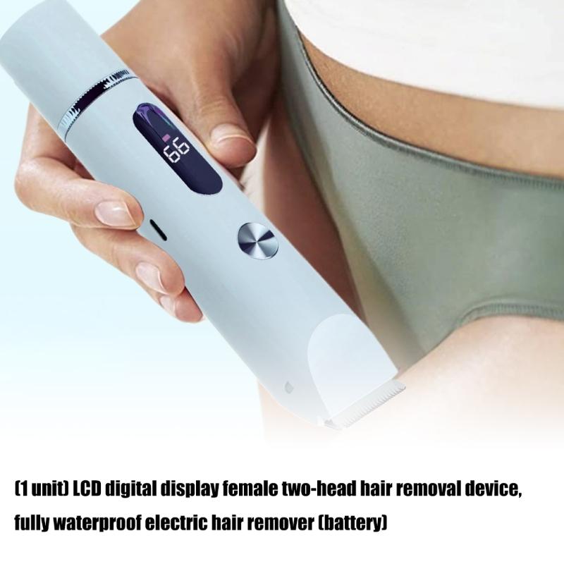 Women's Rechargeable Body Groomer Ceramic Heads LCD Screen Display Waterproof Design For Sensitive Skin Care