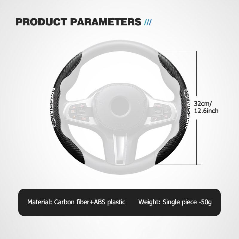 CIZQOI1 Car Steering Wheel Cover Carbon Filber Anti-Slip Protection Mat For Nissan Qashqai Juke X-Trail Patrol Navara Tiida Micra Almera