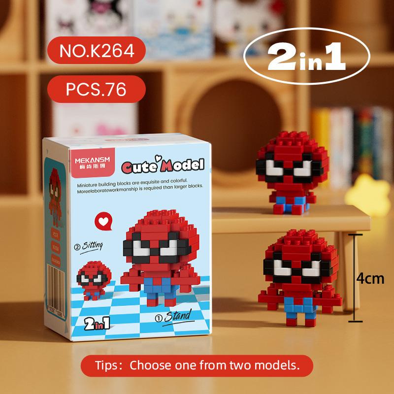 2IN1 Deadpool Building Blocks Marvel Legends Toy Spider Man Building Blocks Blocks Cartoon building block for Kids Toy