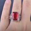 Vintage Ruby Engagement Rings for Women Elegant Jewelry Gift for Her Romantic Wedding Band
