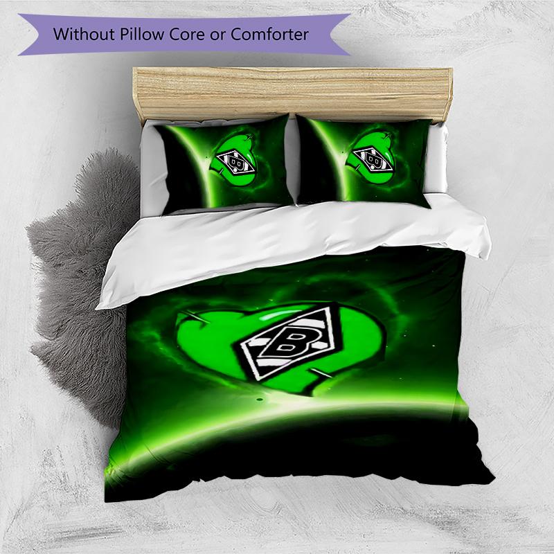 3pcs Borussia Monchengladbach Logo Pattern Bedding Set Duvet Cover Set Includes Duvet Cover &pillowcases,perfect All Season Bedroom Decoration&gift