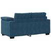 3 Piece Sofa Set with Cushions Blue Velvet
