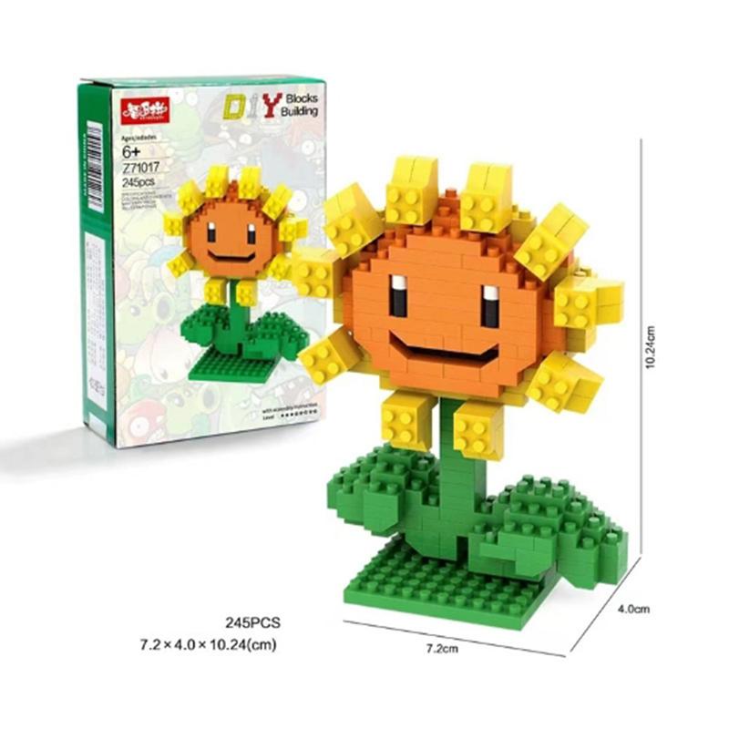 16 Stili Plants vs Zombies 2 Blocchi Saggezza Bambino Giocattolo Figura Girasole Sparasemi Ciliegio Testa di Ciliegio Zombie Gioco Regalo per Bambini