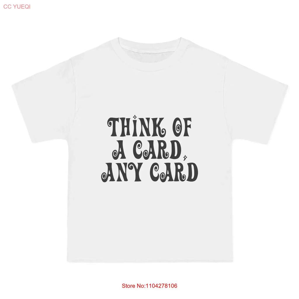 THINK OF A CARD MAGIC Beefy T Shirt Vintage Washed Stylish Versatile Soft Top For Everyday Wear Streetwear Graphic Comfortable