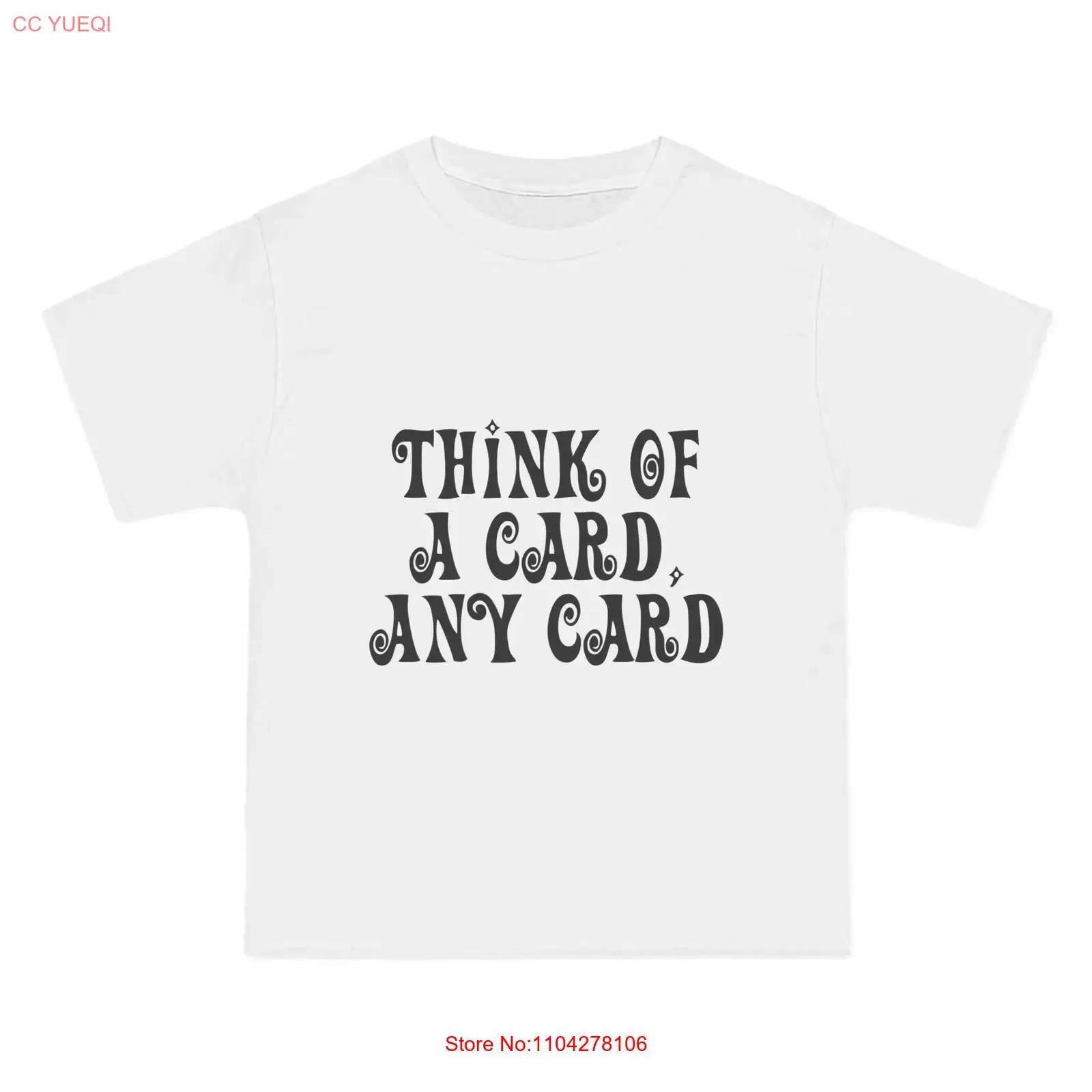 THINK OF A CARD MAGIC Beefy T  Shirt vintage Washed Stylish Versatile Soft Top For Everyday Wear streetwear graphic Comfortable S