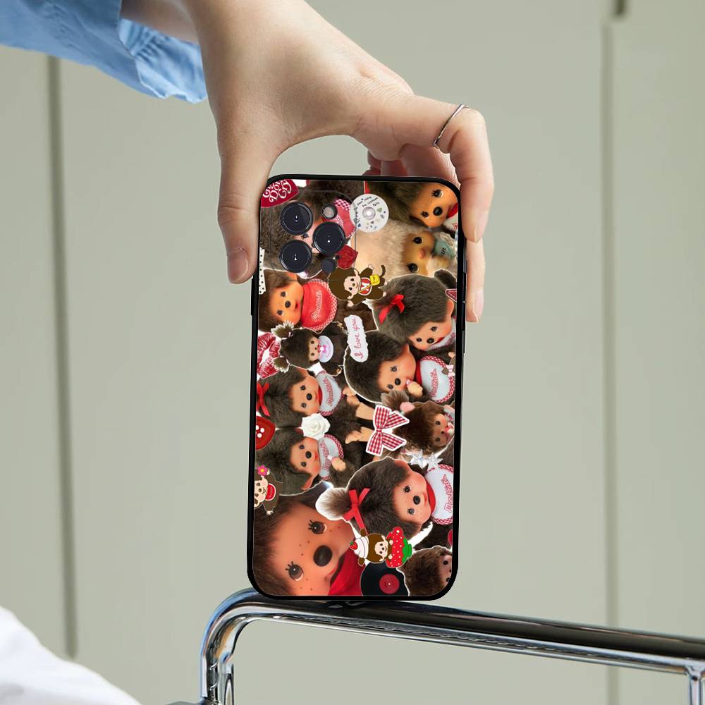 Cute M-Monchhichis-a Phone Case For IPhone 17 16 15 14 13 12 11 Pro Max Plus Mini Silicone Black Cover