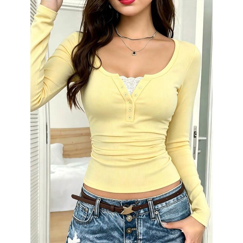 JPNTKY Women's Fashion Casual V-Neck Long Sleeve Blouses & Shirts