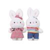 Cute Bunny Plush Toy With Overalls For Car Rearview Mirror Decor