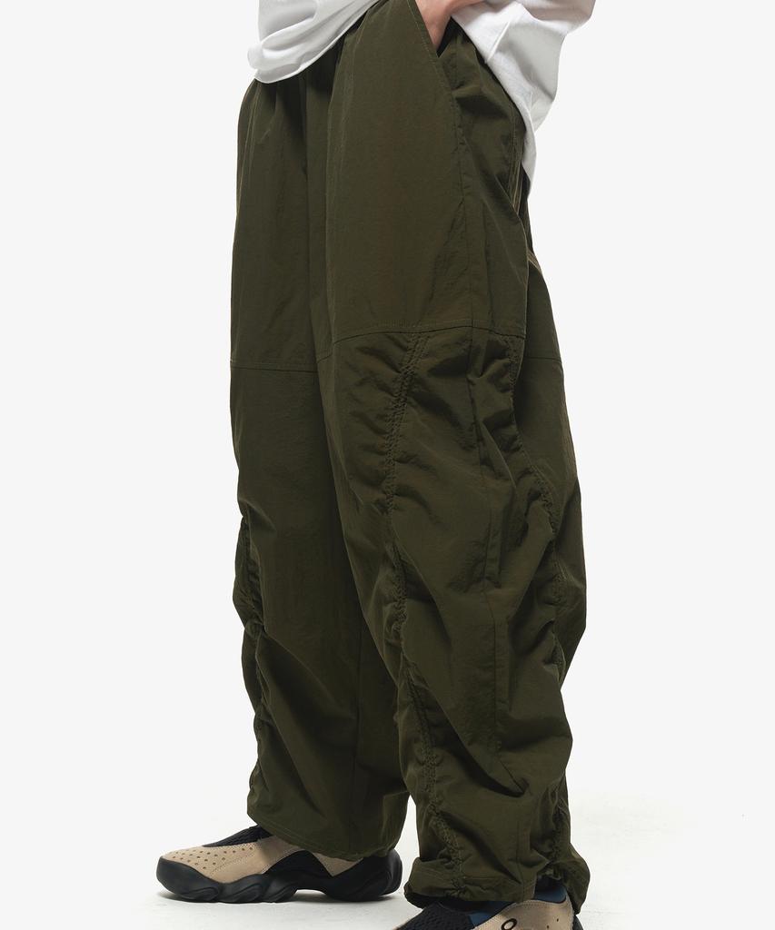 CPGN STUDIO Shirred Wide Nylon Pants Khaki