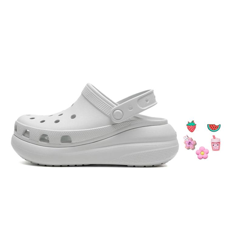 Crocs Puff Bequeme Vielseitige Einfache Pendler Clogs Unisex Clogs Hellgrau 207521-1NK