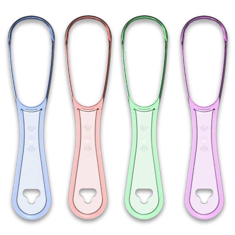 New In 1Pcs Tongue Cleaner Tongue Cleaning Scraper Reusable Oral Cleaning Scraper Multicolor Oral Hygiene Care Tongue Brush Tool