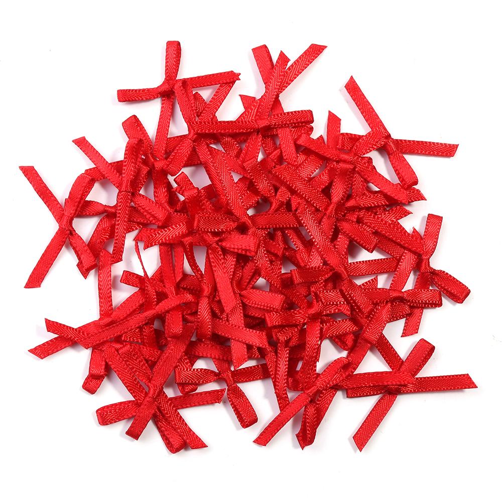 50Pcs/pack Color Ribbon Bows Fashion Small Size Satin Ribbon Bow DIY Handmade Crafts Hairpin Hair Grip for Party Home Decoration
