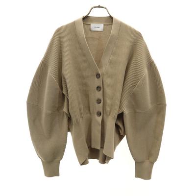 CLANE Cárdigan de punto de manga larga con cuello en V 2 beige Mujer Usado