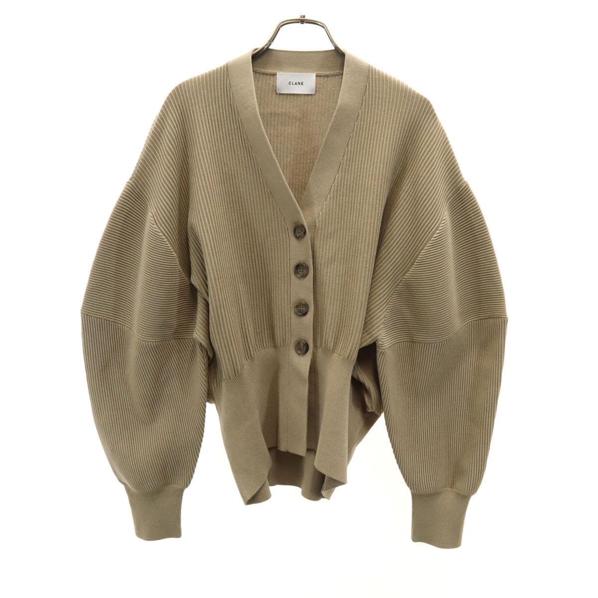 

CLANE Кардиган трикотажный с V-образным вырезом, длинный рукав, 2 бежевый, Женский, Б/у