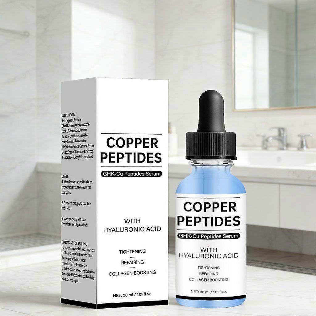 Copper Peptides Serum for Face - with GHK-Cu and Hyaluronic Acid - Anti-Aging Facial Serum