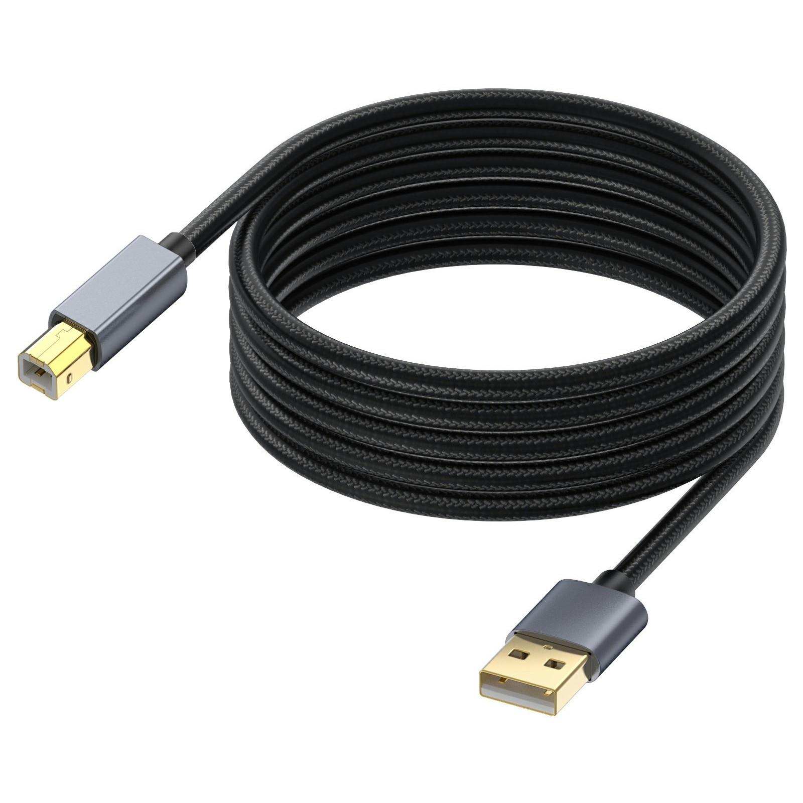 

USB-кабель для принтера, довжина 5 м, USB 2.0 Type A Male to B Male, шнур для сканера, для MIDI-контролера A