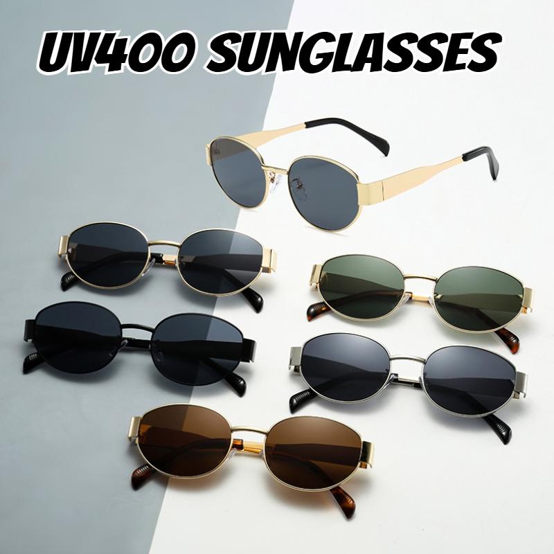 Vintage New Oval Frame Metal Sunglasses For Women Retro Steampunk Cat Eye Sunglasses Ladies Classic Uv400 Sunscreen Eyewear