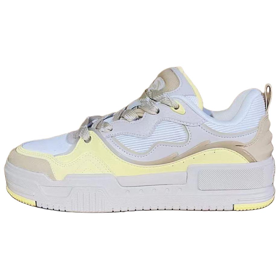 

New Anta Cushioning, Wear Resistant Low top Skateboard Shoes Women s White Yellow 122538078-3 39