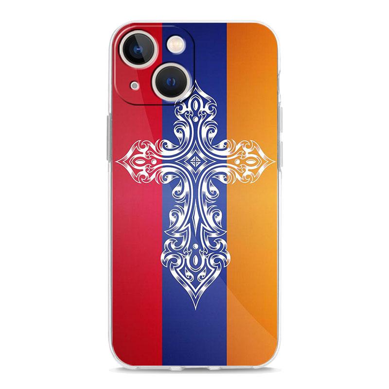Armenia Armenian Flag Luxury Phone Case For iPhone 14 13 12 11 Pro Max XS X XR SE 7 8 Plus TPU Clear Silicone Lens Protect Cover