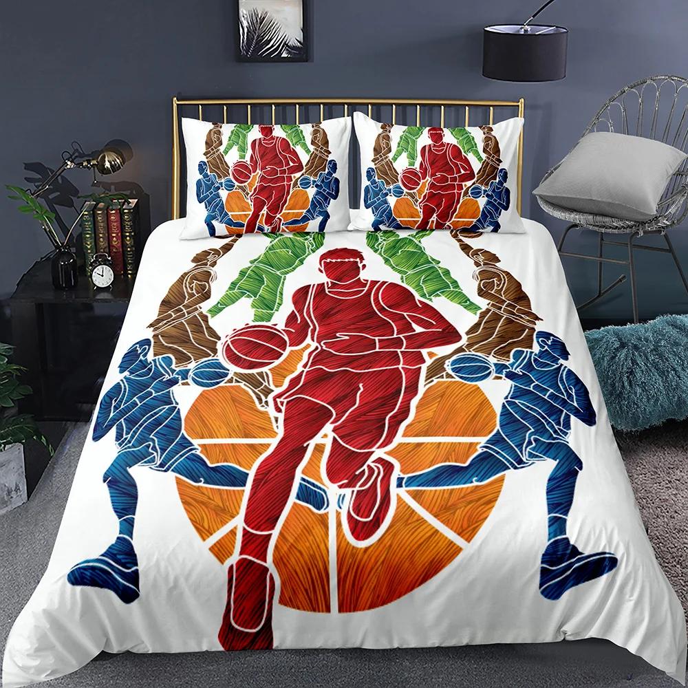 Basketball Sport Basketry Duvet Cover Ball for Children Boys Play Game Basketball Fan Polyester Quilt Cover Bedroom Decorations