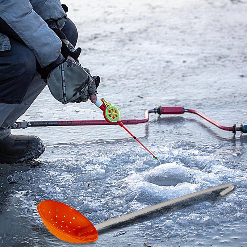 Aluminum Alloy Ice Fishing Gear winter fishing ice fishing spoon Comfortable and non-slip Easy to carry Outdoor ice fishing tool