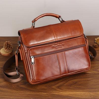 Herren Ledertasche Retro Erste Schicht Rindsleder Umhängetasche Große Kapazität Schultertasche Multifunktionale Handtasche