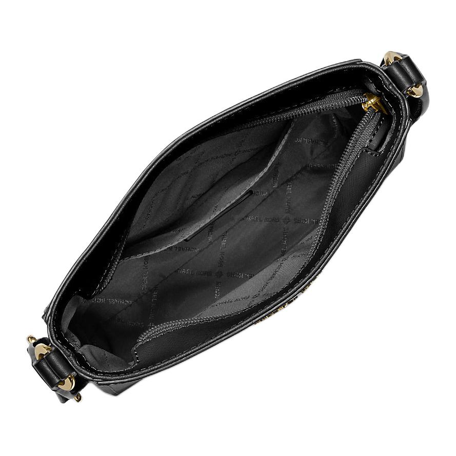Michael Kors MK Jet Set Travel Coated Canvas Small Crossbody Bag With Gold Hardware Women Bags Black 35S4GTVC5L-BLACK