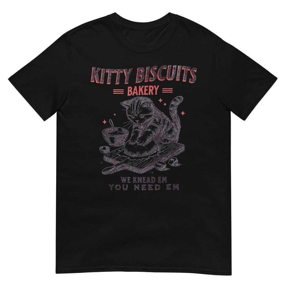 Kitty Biscuits We Knead Em You Need Em Cat Lover Baking T-Shirt 3XL