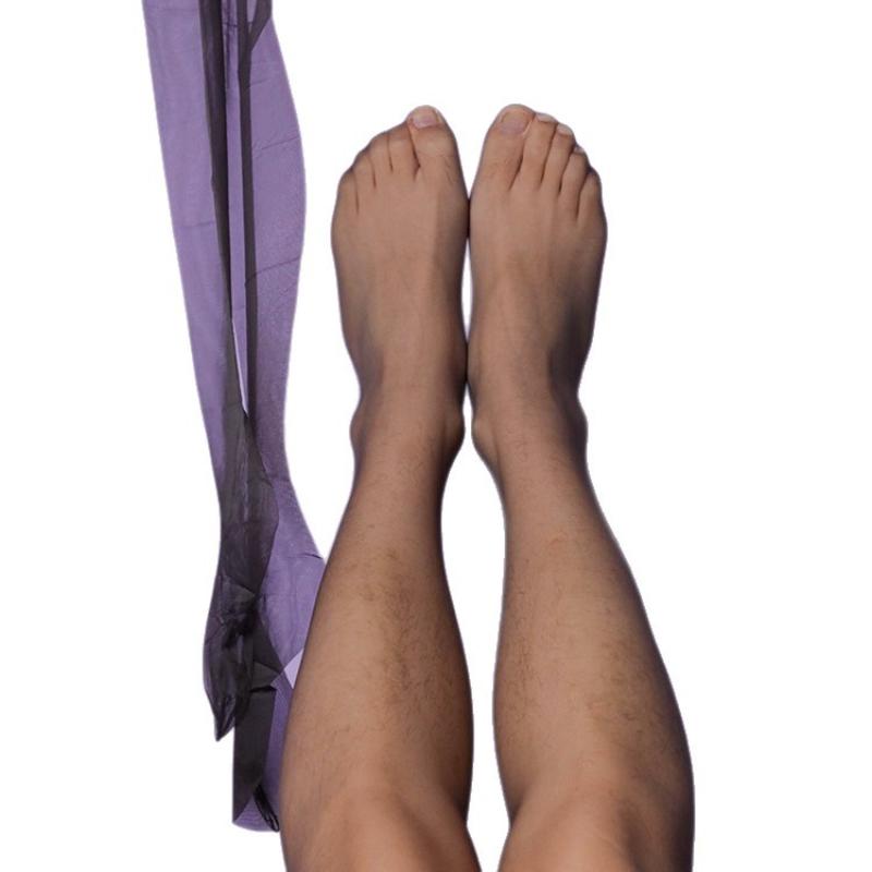 Men Stockings Transparent Seamless Matte 1D Silky Pantyhose Ultra Thin Elastic Sockings Pouch Sheath Bullet Separation Sockings