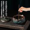Zhejia Stylish Incense Burner, Lotus Incense Burner, Ceramic with Lid and Incense Holder, Holds Two Types of Incense: Standing and Swirling, Japanese