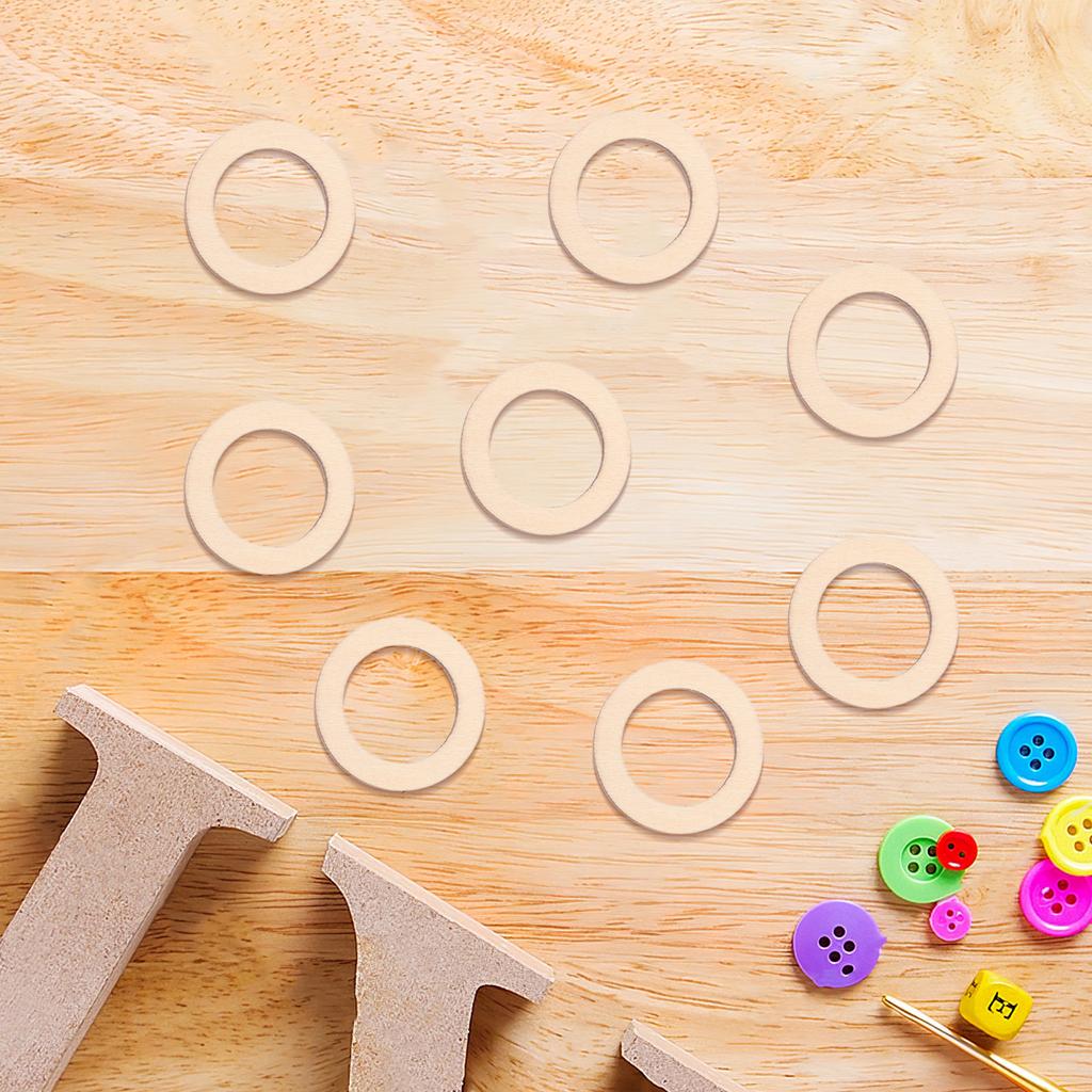 200Pcs Wooden Circle Embellishments Natural Color Round Shape for DIY Craft Party Wedding Christmas Scrapbooking Decor 3Cm