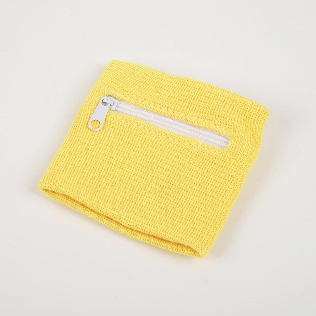 Breathable Cotton Sports Wrist Guard with Zipper Pocket for Running & Cycling