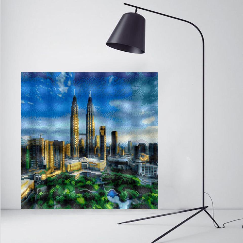 Diamantgemälde, 5D-Diamantgemälde zum Selbermachen, quadratischer/runder Diamant „Hochhaus“, Stickerei, Kreuzstich, Tiergeschenk, Heimdekoration, Geschenk