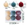 6Pcs/set Shatterproof Flocked Christmas Ball Pendant Xmas Tree Hanging Ornament  Home New Year Decor