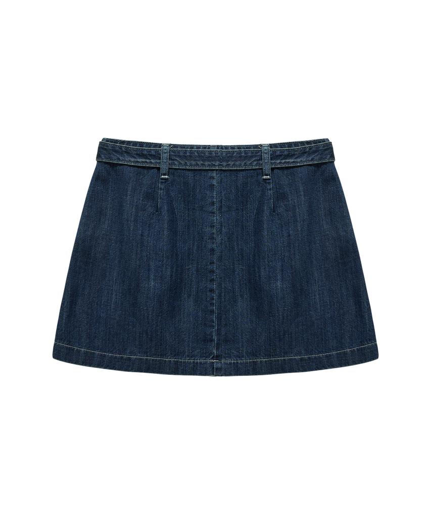 Pandora Fit Iris Ring Denim Skirt (Deep Blue)