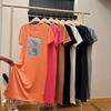Short sleeve nightdress women's summer long knee large size loose T-shirt pajamas Internet celebrity ins home dress can be worn outside