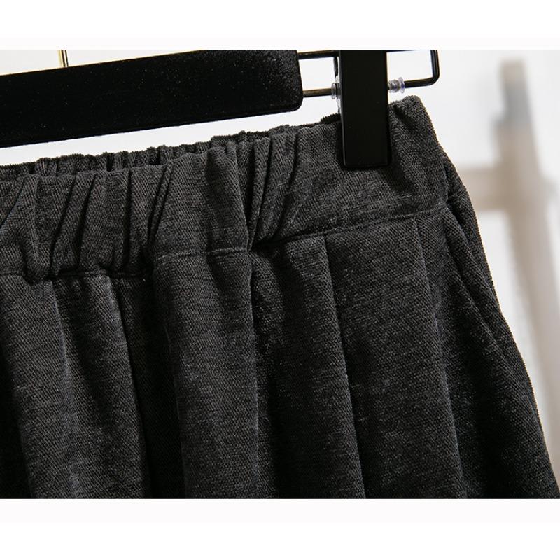 Dimanaf 2025 Autumn Plus Size Corduroy Trousers New Women Clothing Fashion Loose Pleated Red Pants