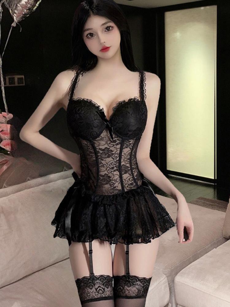 Sexy Lingerie School Student Uniform Role Play Costume Women Cute Mini Skirt Tight Blouse Set Porn College Girl Cosplay Anime