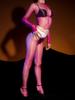 Sexy Women 1D Thin Oil Glossy Shiny Hollow Out Bodysuit Sheer See Through Elastic Maid Tight Shapping Leotard With Garter