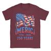 Anniversary USA TShirt for Unisex  Fashion Cotton Tee Shirt Crewneck Short Sleeve T Shirt Big Size Clothing