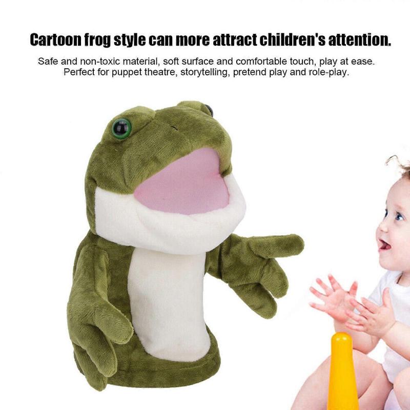 Frog Hand Puppets 30 Cm Green Frog Plush Animal Hand Puppet for Telling