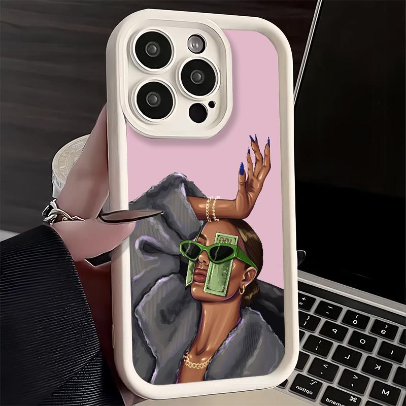 

Чехол для телефона iPhone 17 Air 16E 15 16 Pro Max Девушка Босс Леди Розовый Чехол 14 Plus 13 12 Mini Мягкий Силиконовый Fundas iPhone 15 Pro